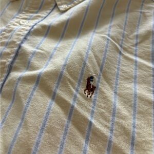 Polo Ralph Lauren Oxford Shirt Yellow and Light Blue Striped